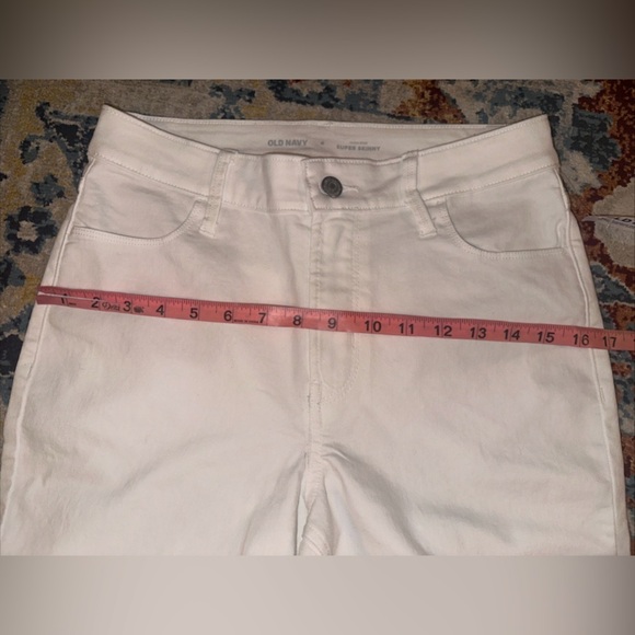 NWT Old Navy Jeans Womens Sz 4 White Super Skinny High Rise Denim Stretch - Picture 3 of 11